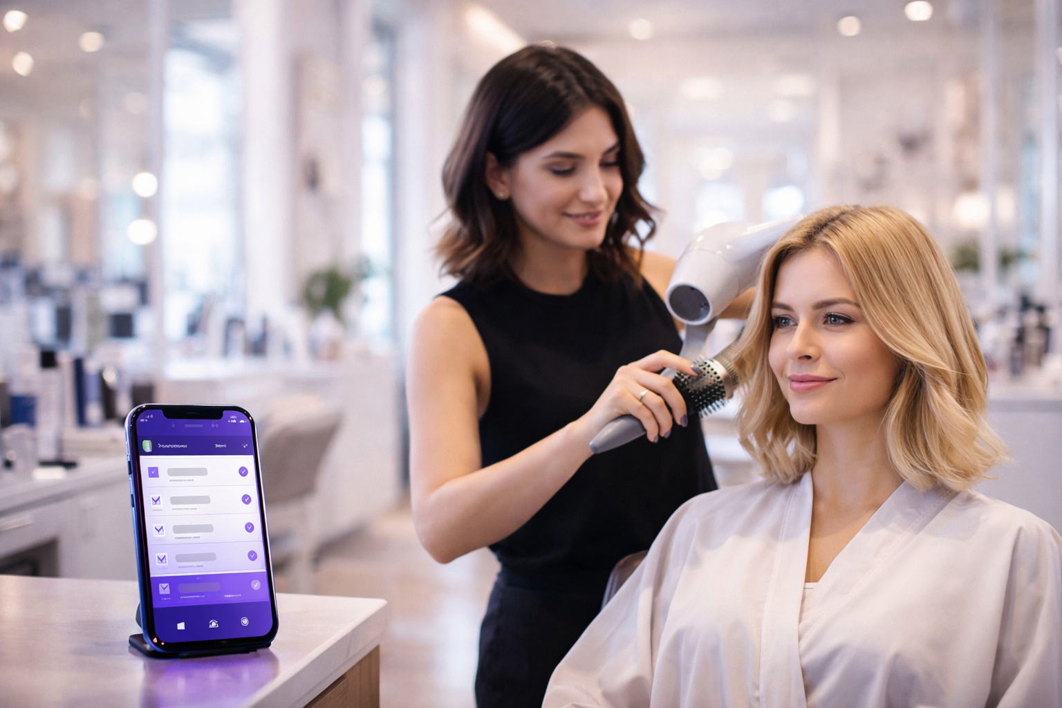 Salão de beleza usando Belflow